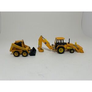 John Deere Diecast Construction Set 675 Skid Steer and Backhoe Loader Yellow